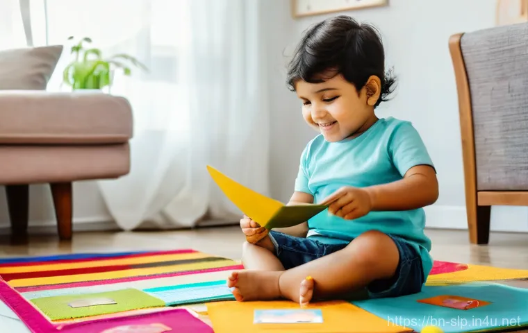 언어 장애 치료 기법 - **Prompt 1: Child-focused, family involvement, warm home setting.**
    "A heartwarming scene of a c...