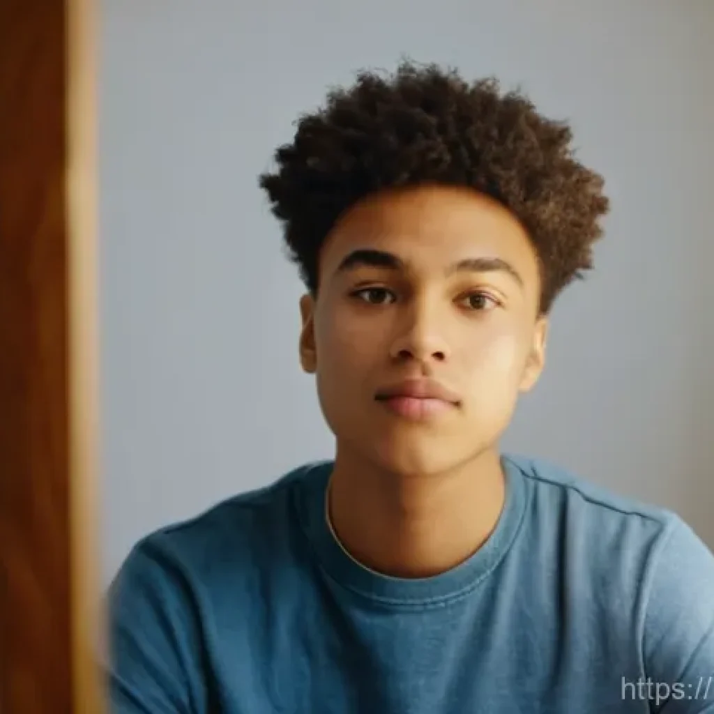 말더듬 치료법 - "A young adult, approximately 20 years old, with a warm and determined expression, looking directly ...