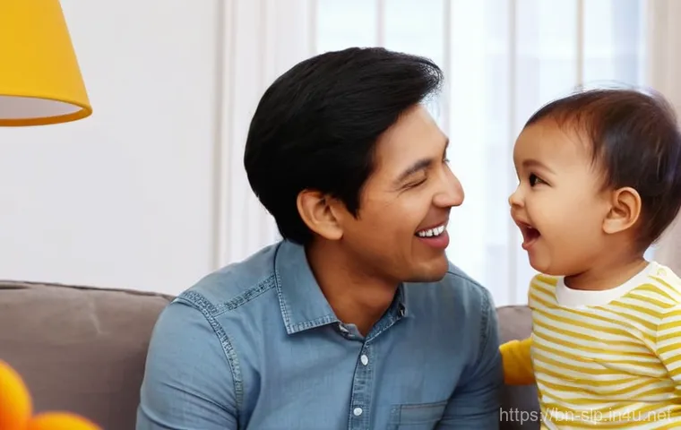 어린이의 구술 발달 - **Prompt 2: Enchanted Story Time**
    A cozy and inviting scene of a father and his young child (ar...