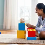 언어 장애를 가진 아동 치료 - **Image Prompt 1: Joyful Learning Through Play**
    A warm, brightly lit living room filled with so...